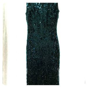 Dress the population emerald green sequin dress
